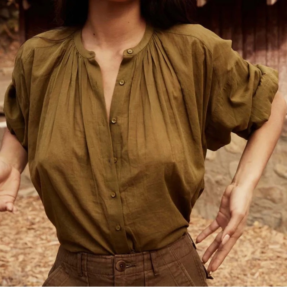 Dôen the Jane Blouse Olive Green